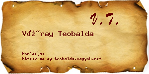 Váray Teobalda névjegykártya